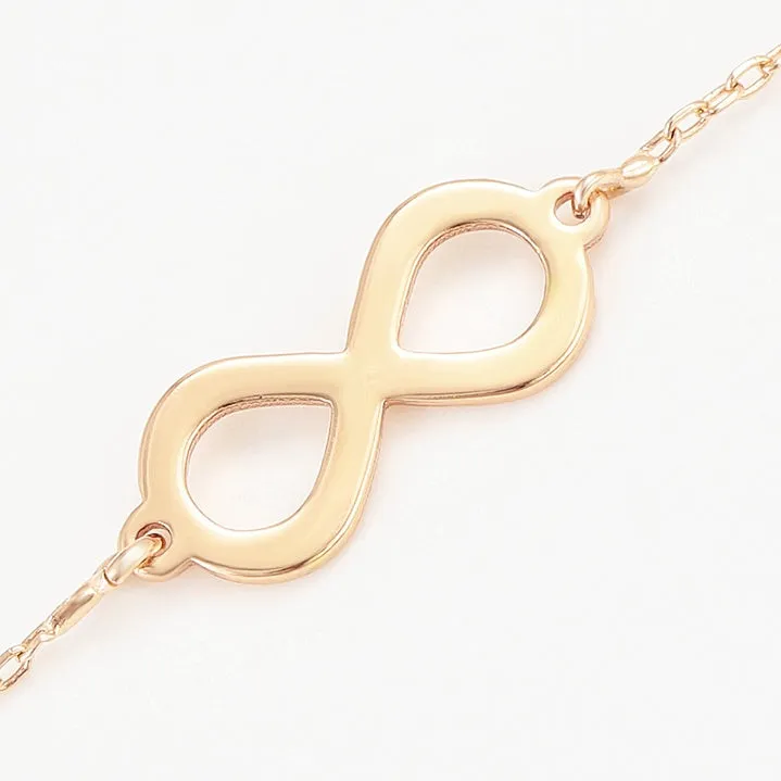 18K Rose Gold plated infinity anklet bracelet