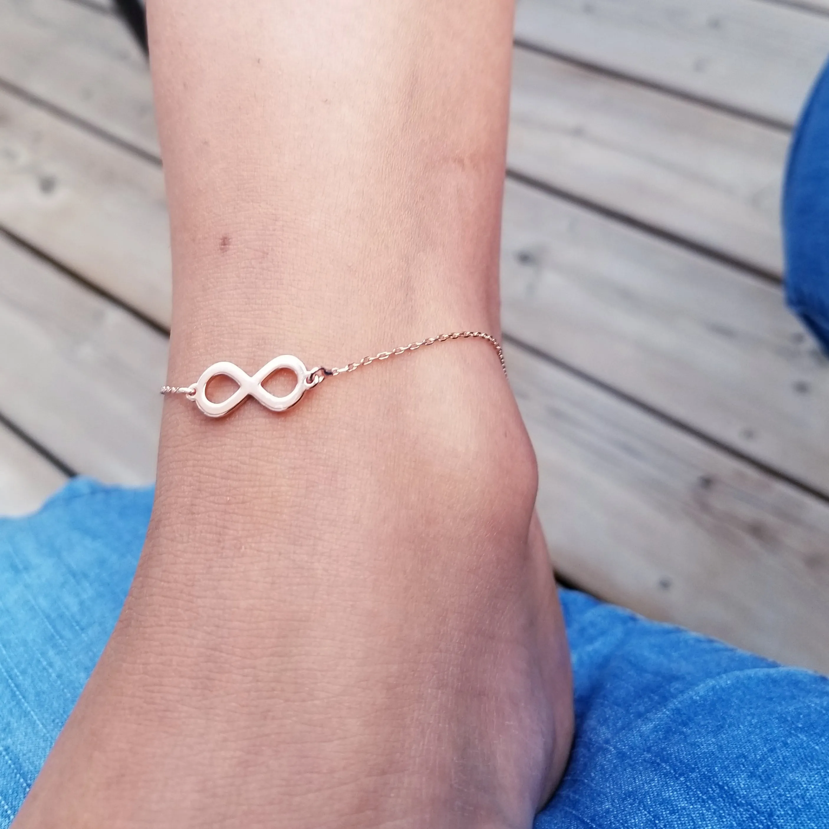 18K Rose Gold plated infinity anklet bracelet