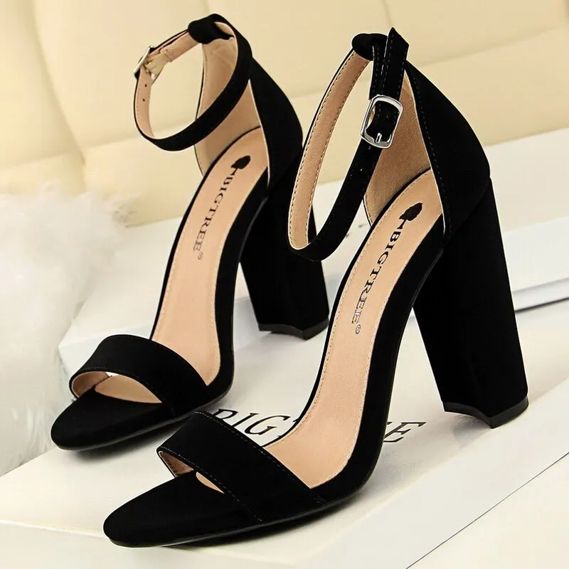 2023 Sexy High Heels New Women Pumps Comfort Women Shoes Block Heels Ladies Shoes Buckle Women Heels Female Shoes Women Sandals