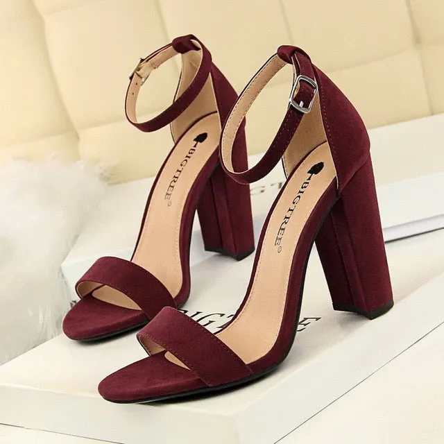 2023 Sexy High Heels New Women Pumps Comfort Women Shoes Block Heels Ladies Shoes Buckle Women Heels Female Shoes Women Sandals