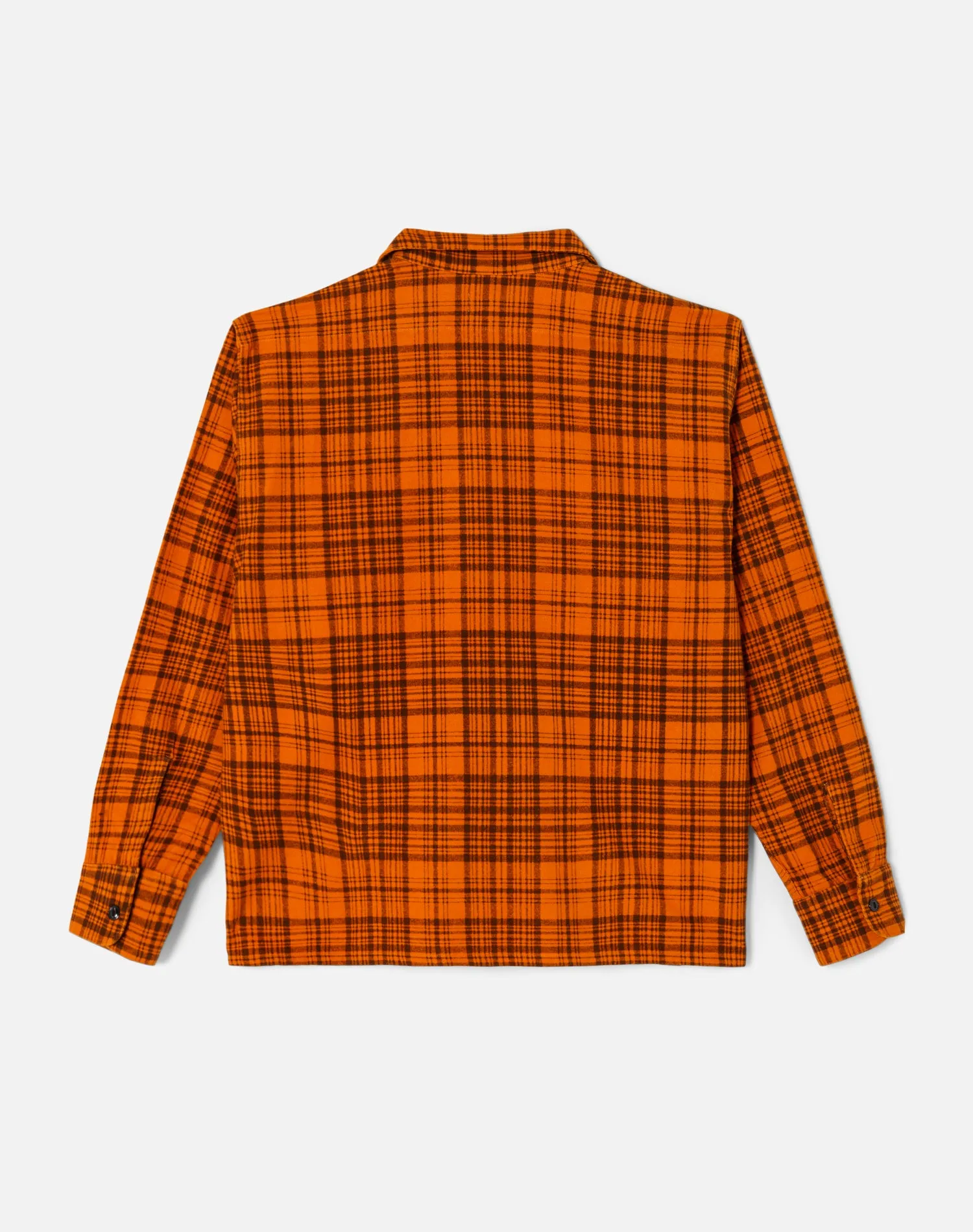 50s Plaid Straight Bottom Shirt - Marmalade/Charcoal