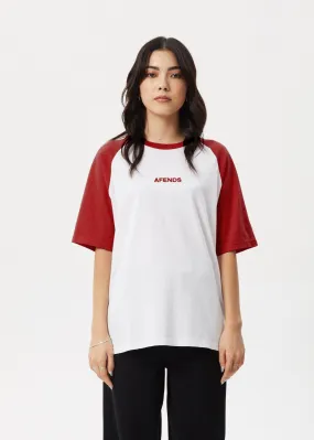 AFENDS Womens Ryan - Oversized Raglan Tee - Ketchup