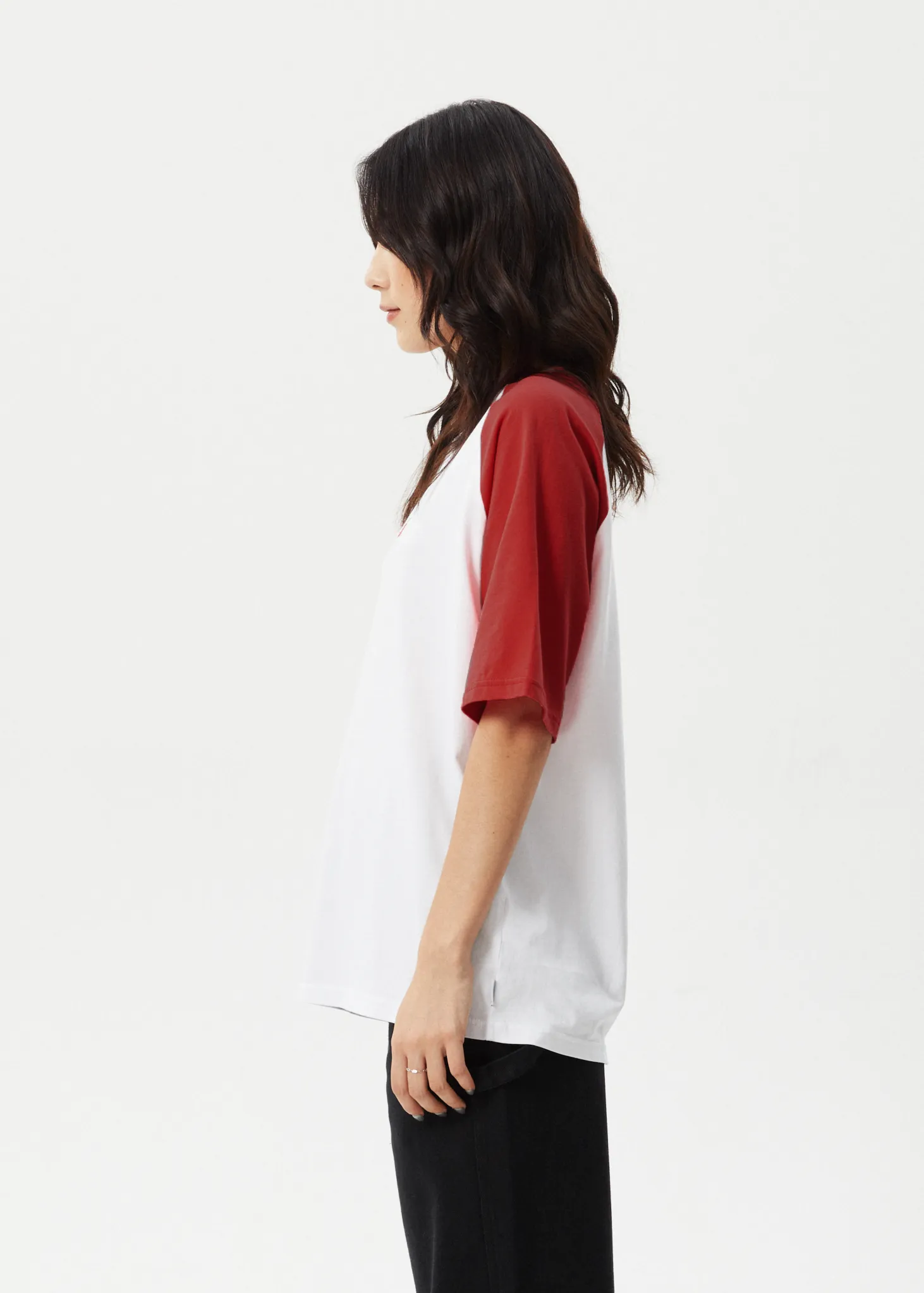 AFENDS Womens Ryan - Oversized Raglan Tee - Ketchup