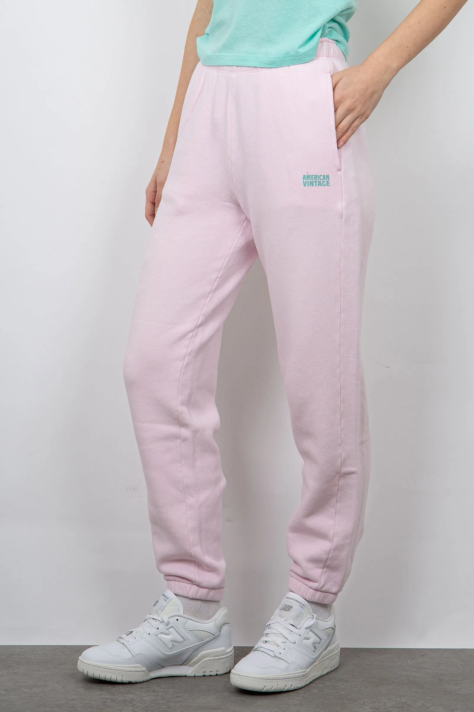 American Vintage Joggers Izubird Cotone Rosa Chiaro