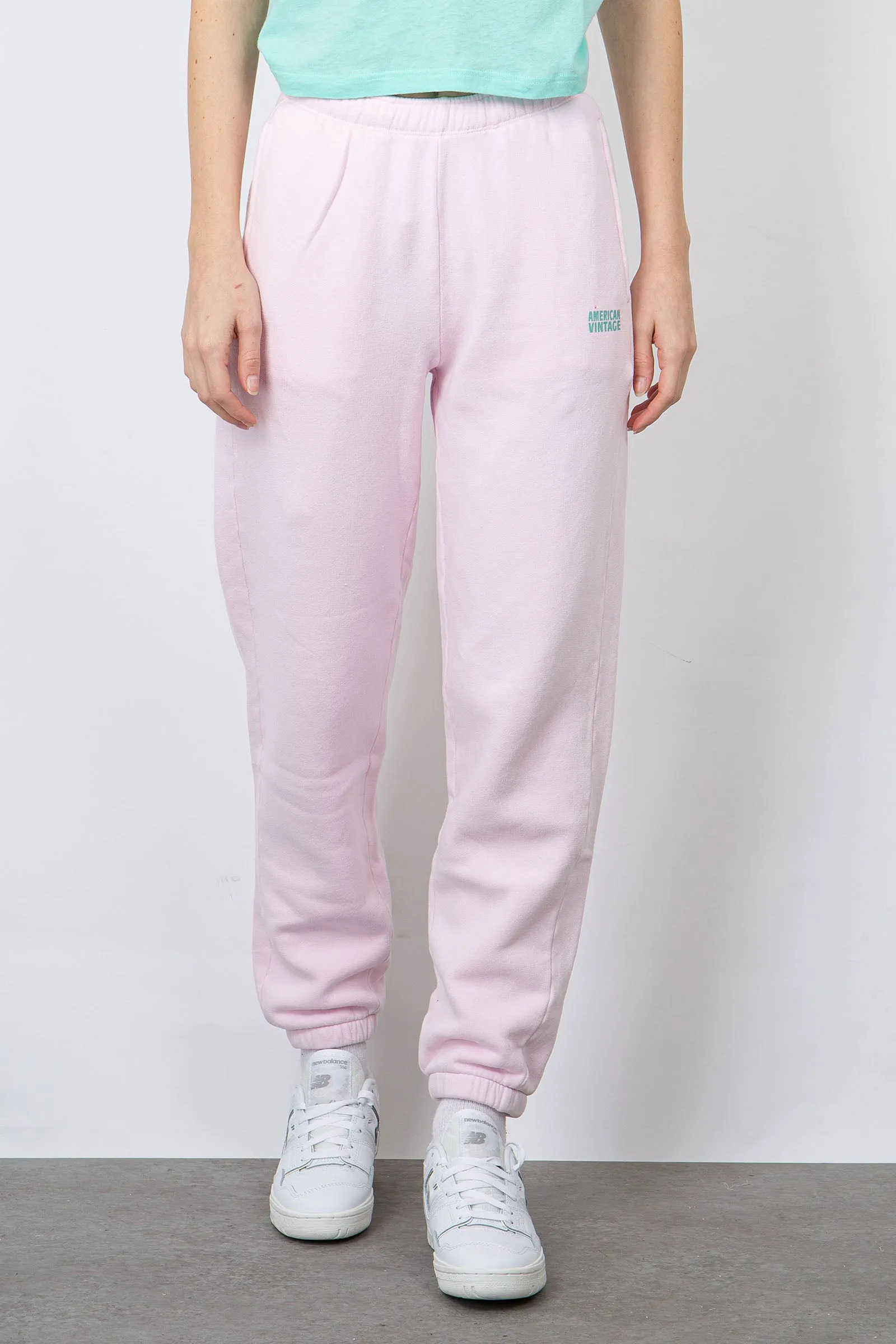 American Vintage Joggers Izubird Cotone Rosa Chiaro