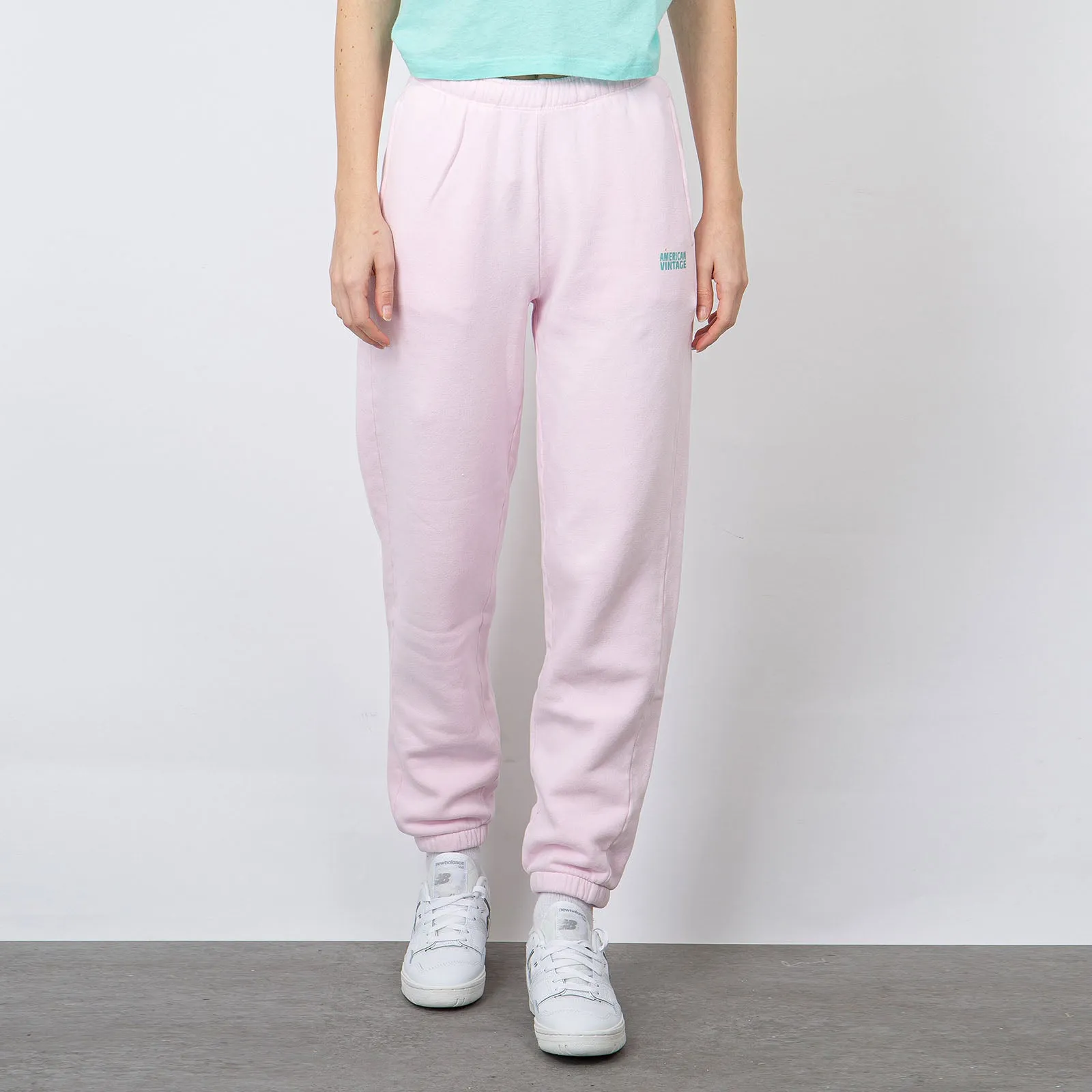 American Vintage Joggers Izubird Cotone Rosa Chiaro