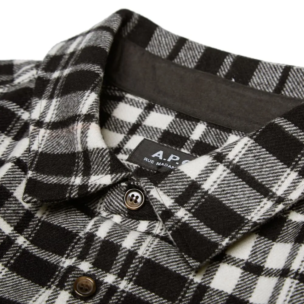 A.P.C Wool Flannel OvershirtBlack