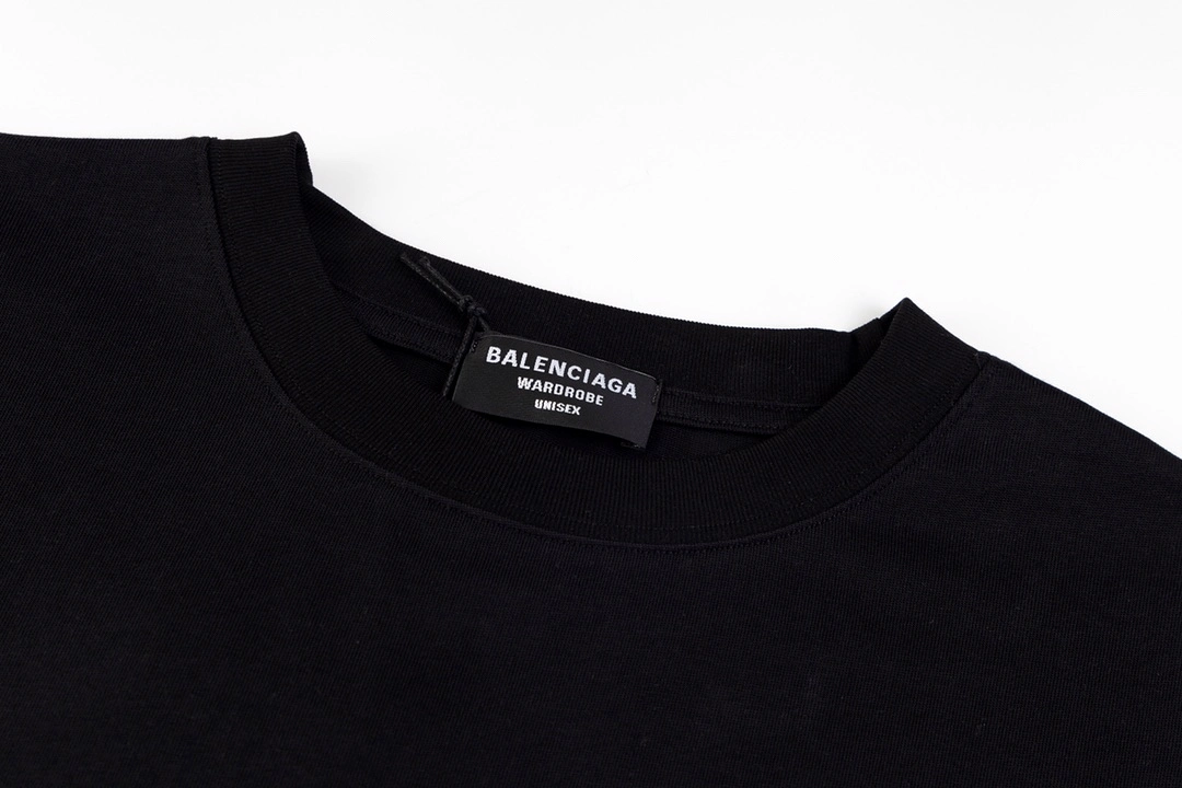 Balenciaga 24SS rainbow sunset brand logo short-sleeved T-shirt Black 3.6