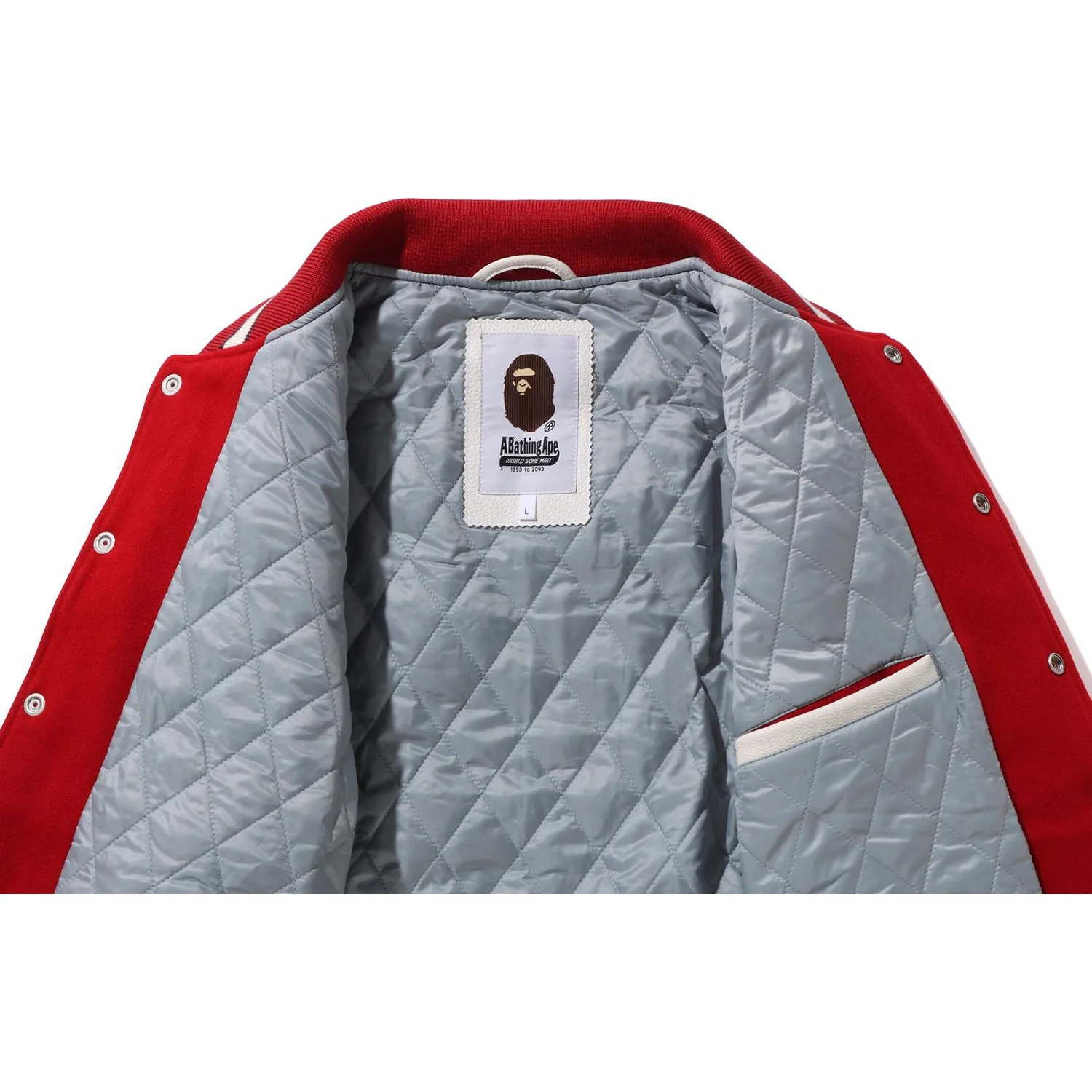 BAPE MULTI MOTIF VARSITY JACKET MENS