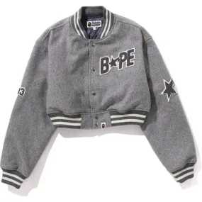 BAPE STA CROPPED VARSITY JACKET LADIES