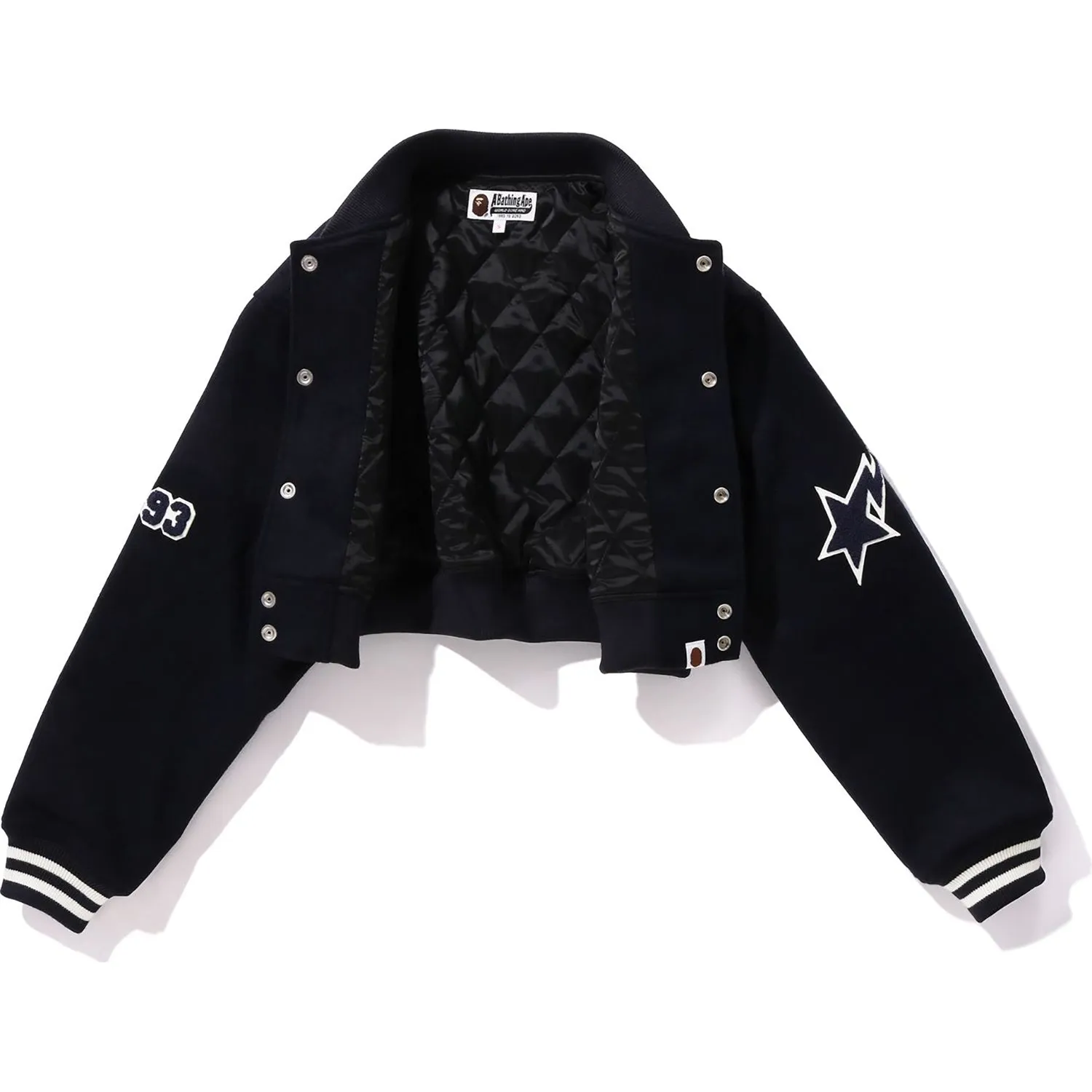 BAPE STA CROPPED VARSITY JACKET LADIES