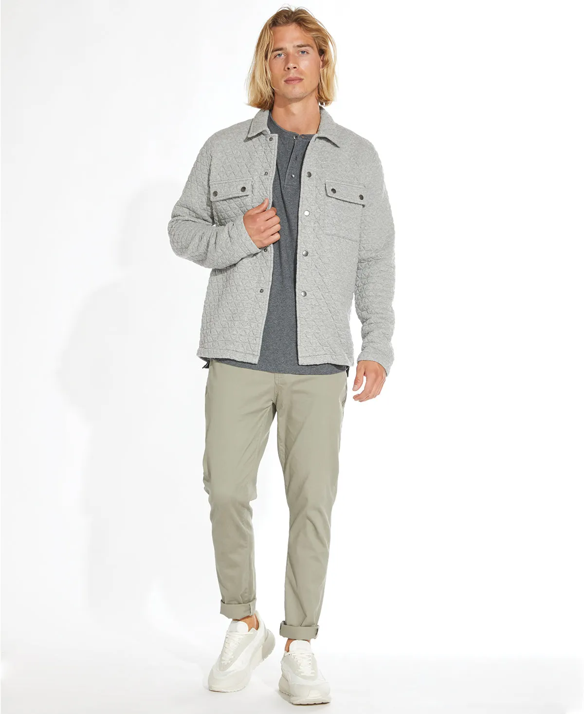 Bennett Quilted Shirt Jacket (Heather Gray)