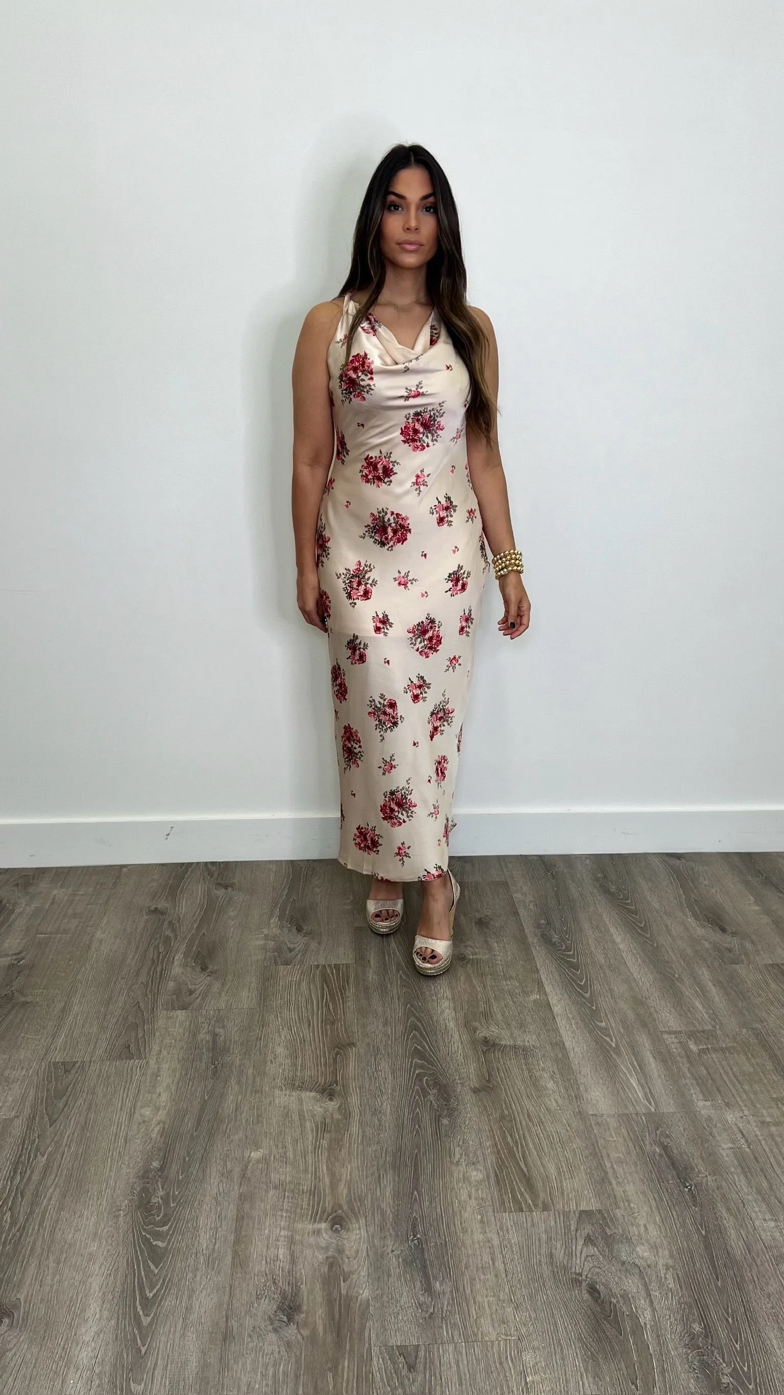 Bindi Sand Red Slip Dress