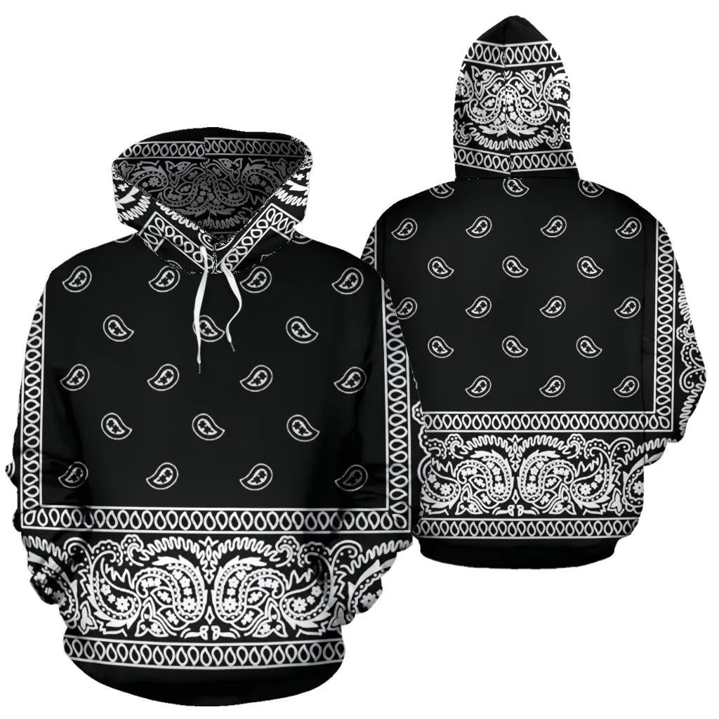 Black Bandanna Hoodie