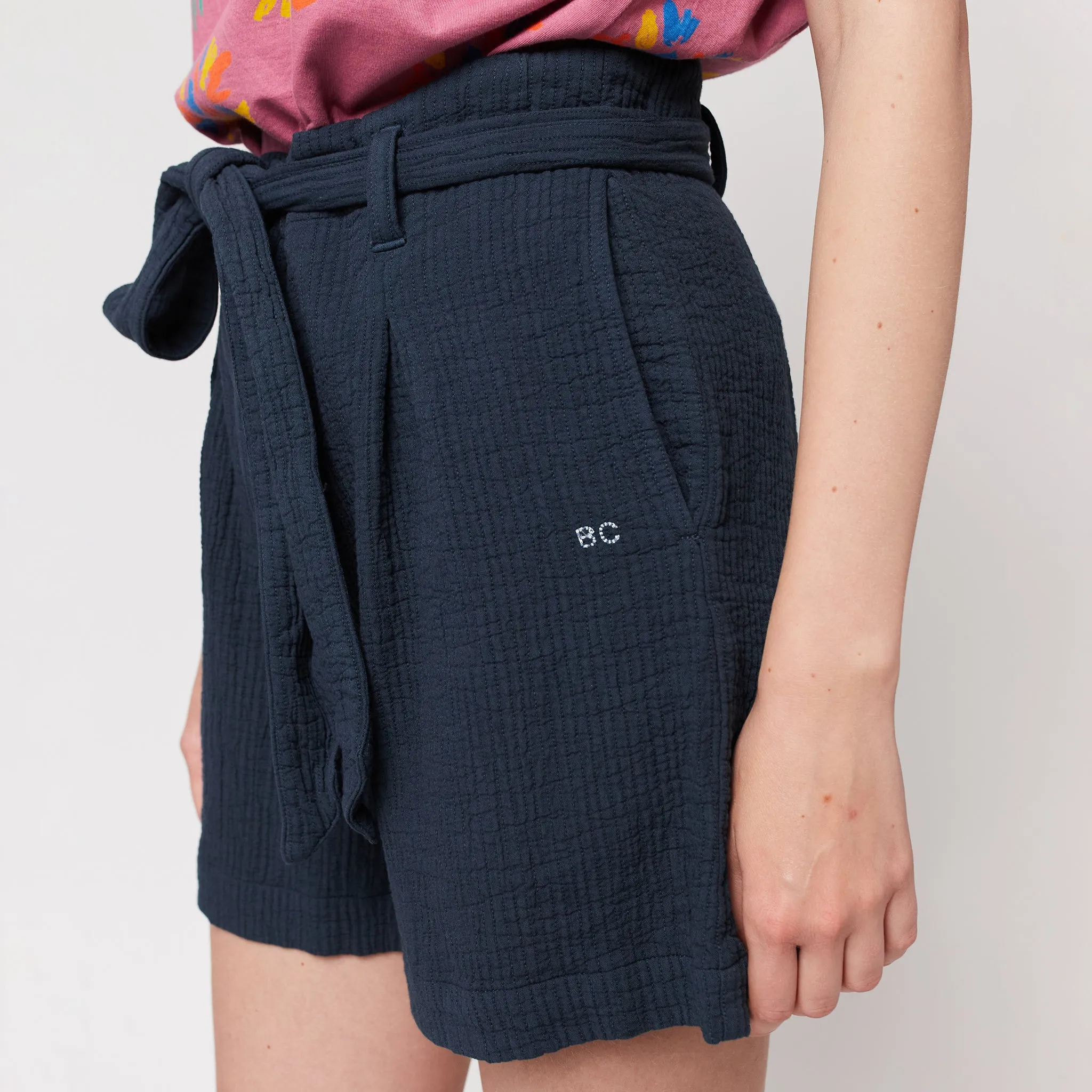 Bobo Choses Woman Pleated Bermuda Shorts Prussian Blue