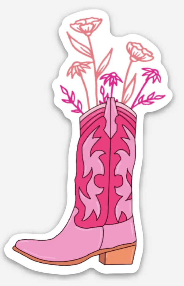 Boot Flowers Sticker