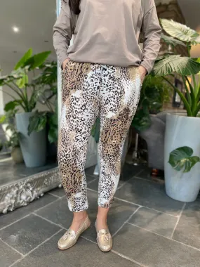 Camel Abstract Leopard Joggers