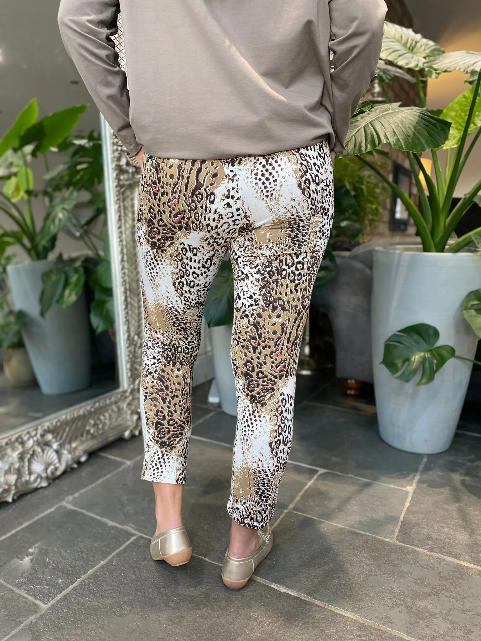 Camel Abstract Leopard Joggers