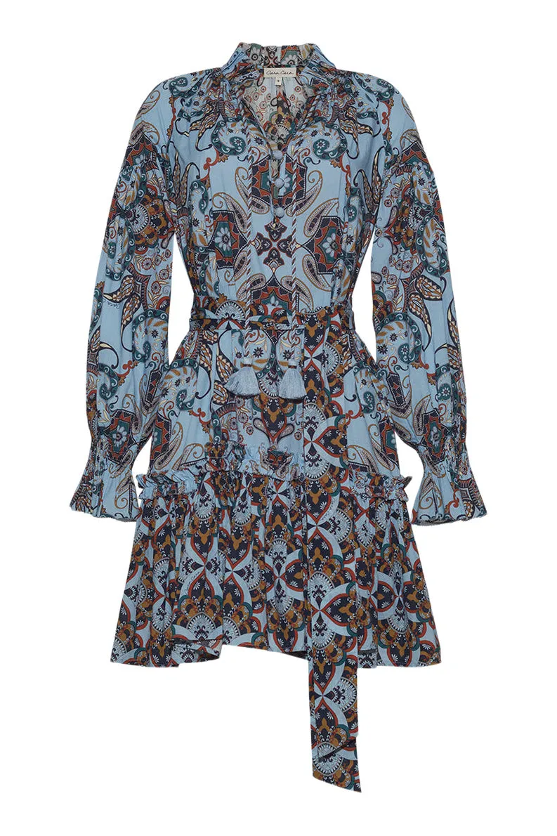 Cara Cara Poppy Dress in Blue Vintage Paisley