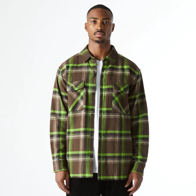 CHEMISE HUF SORRENTO FLANNEL CHOCOLATE