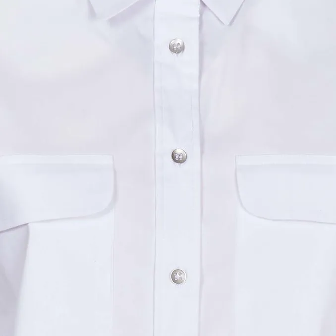 COTTON SHIRT WITH POCKETS Woman White