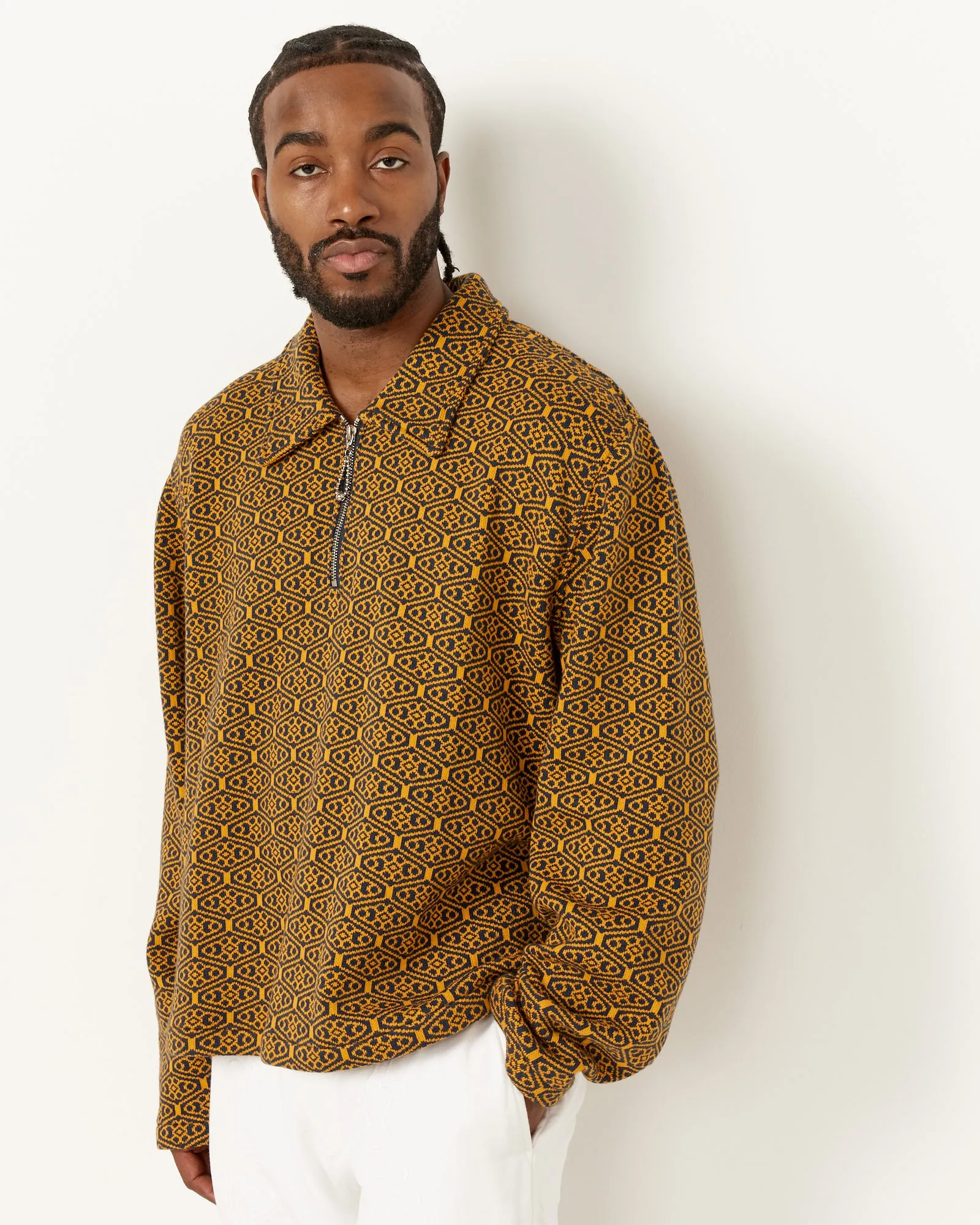 Crescent Jacquard Quarter Zip