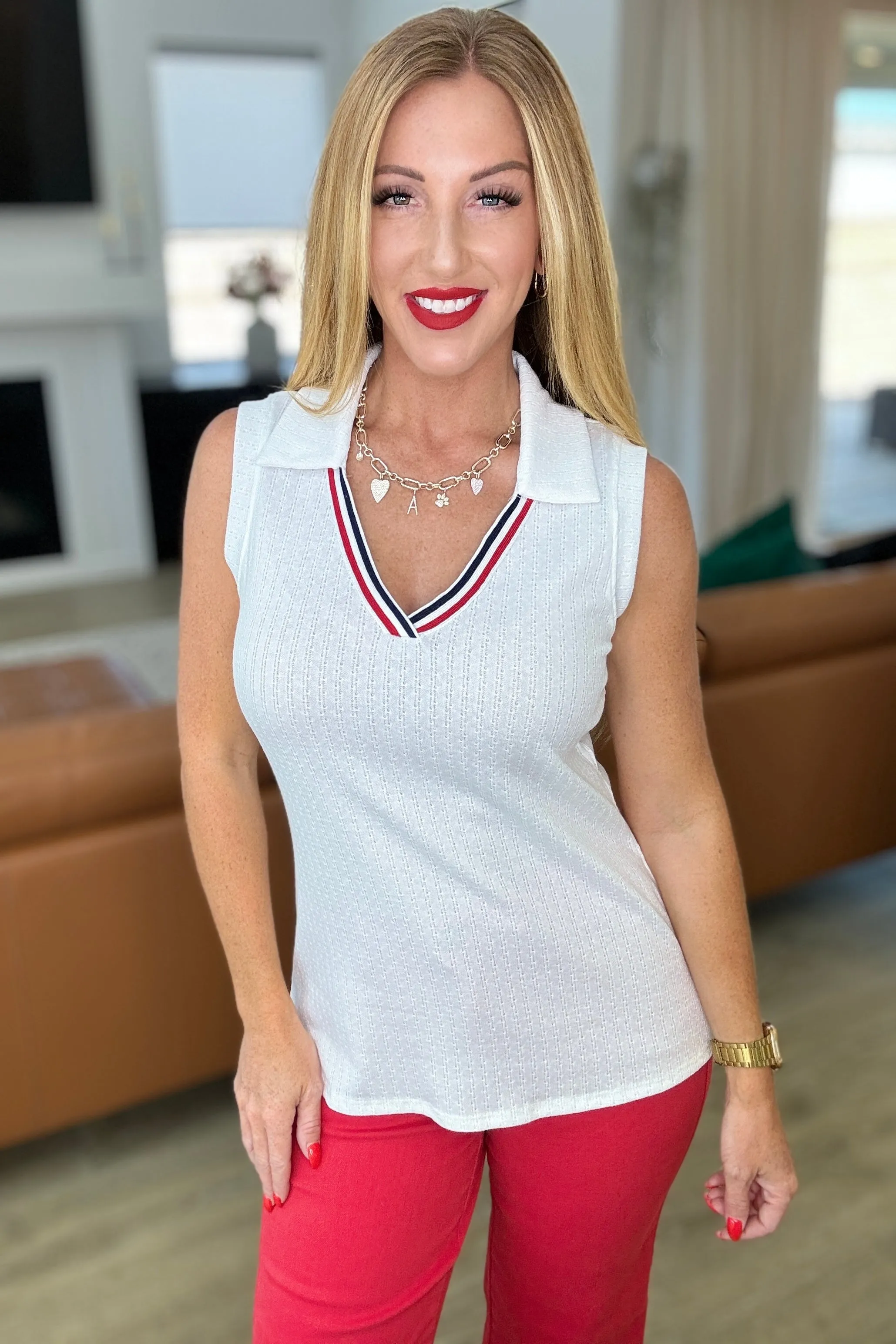 Dawn's Early Light V-Neck Collared Top