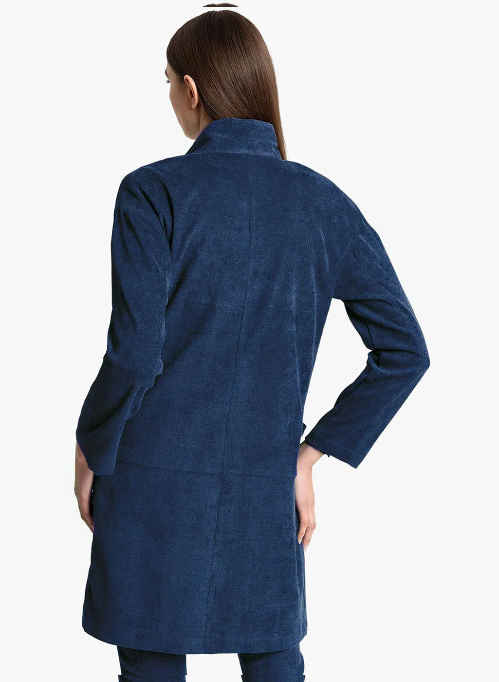 Dropped Shoulder Button Detail Long Jacket