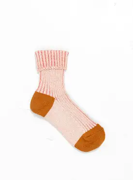 Faded Turncuff Crew Sock Terracotta