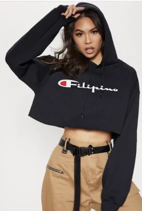 Filipino Champions Crop Top Hoodies