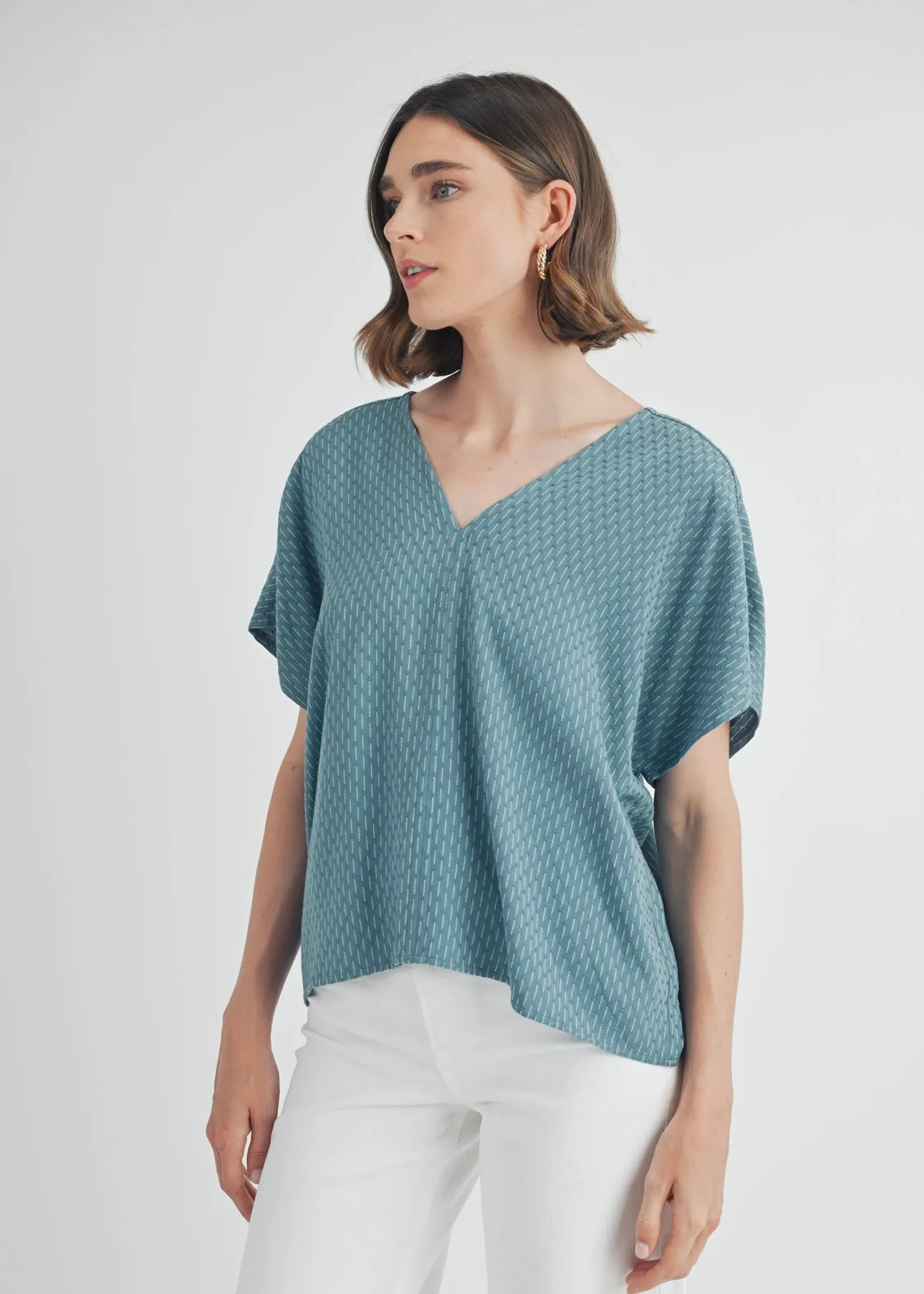 FINAL SALE - Teal Texture Top