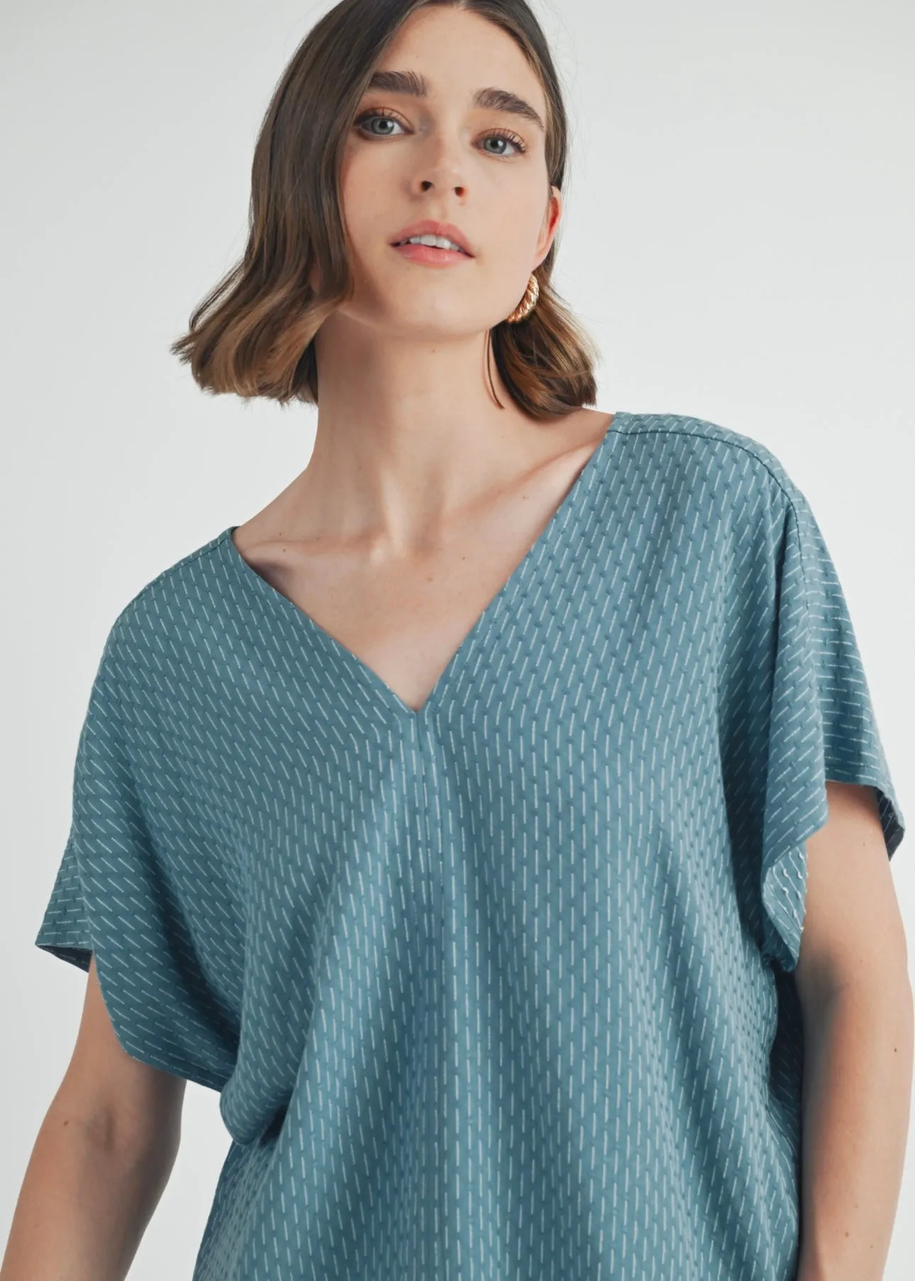 FINAL SALE - Teal Texture Top