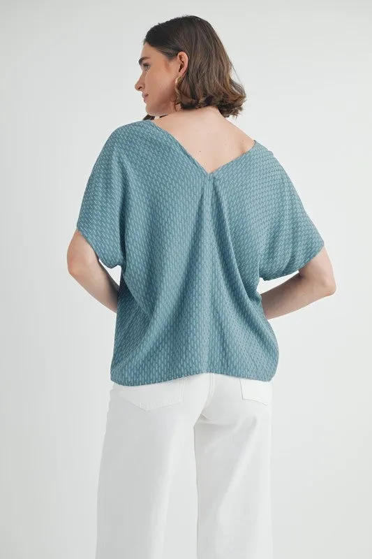 FINAL SALE - Teal Texture Top