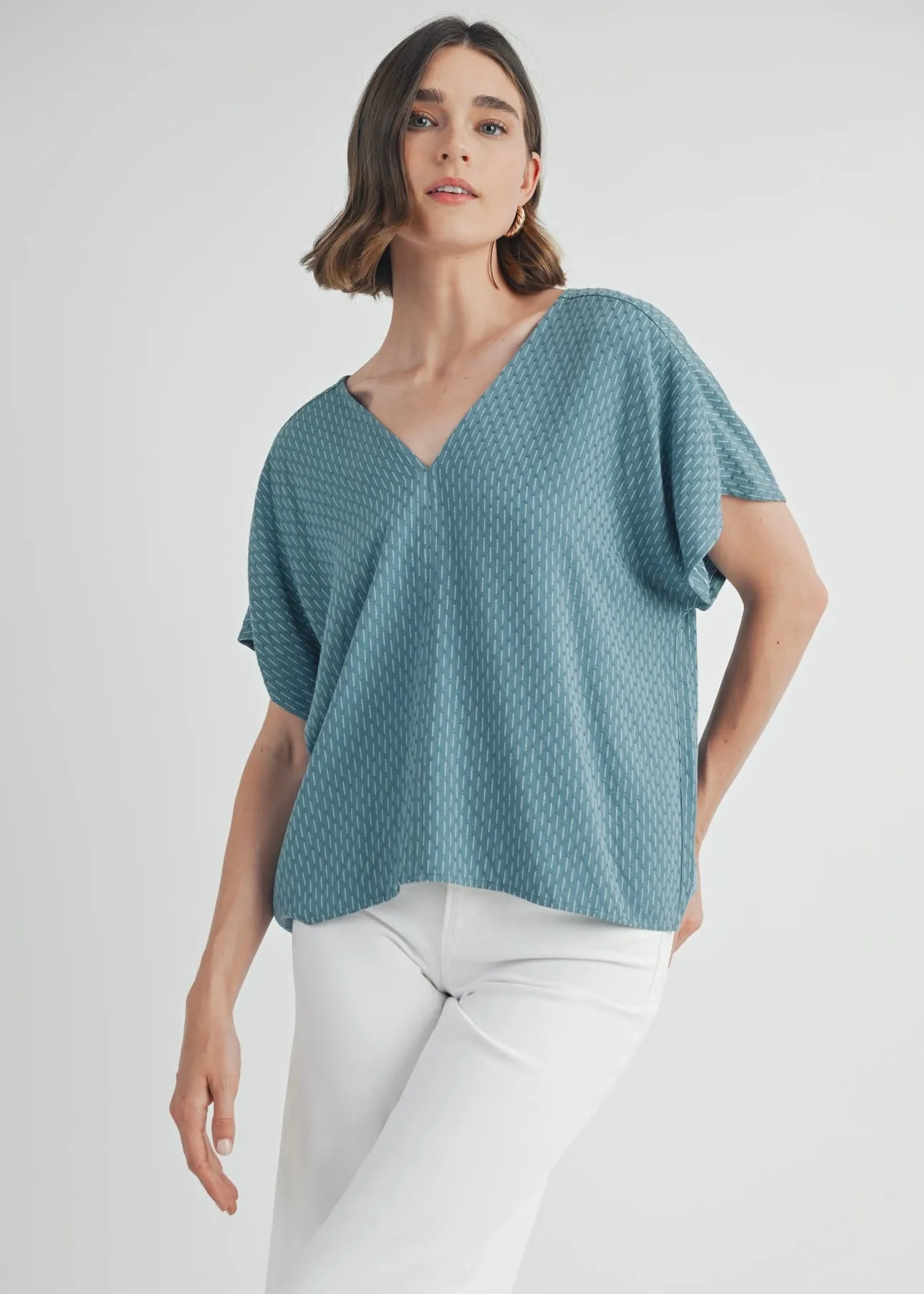 FINAL SALE - Teal Texture Top