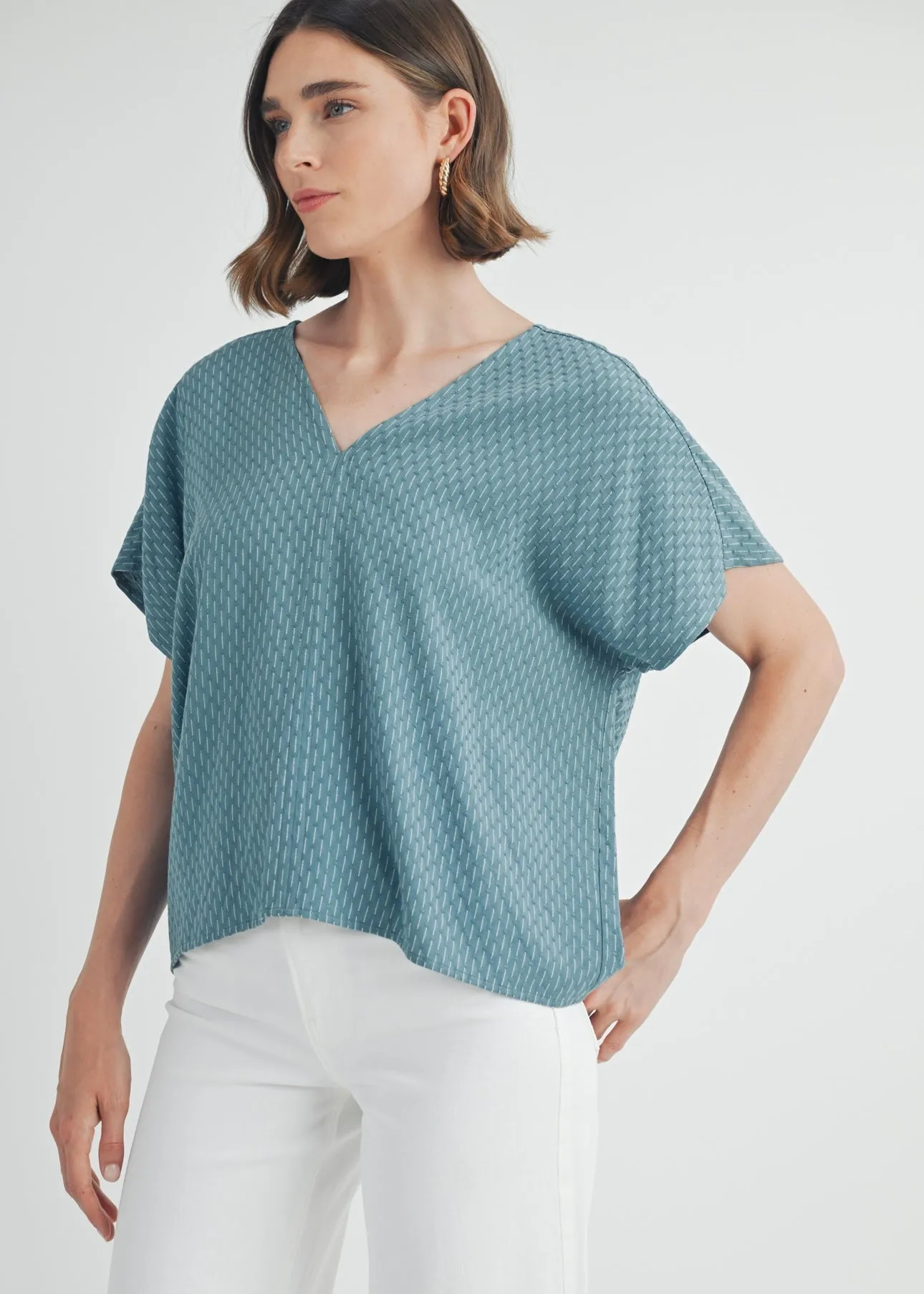 FINAL SALE - Teal Texture Top