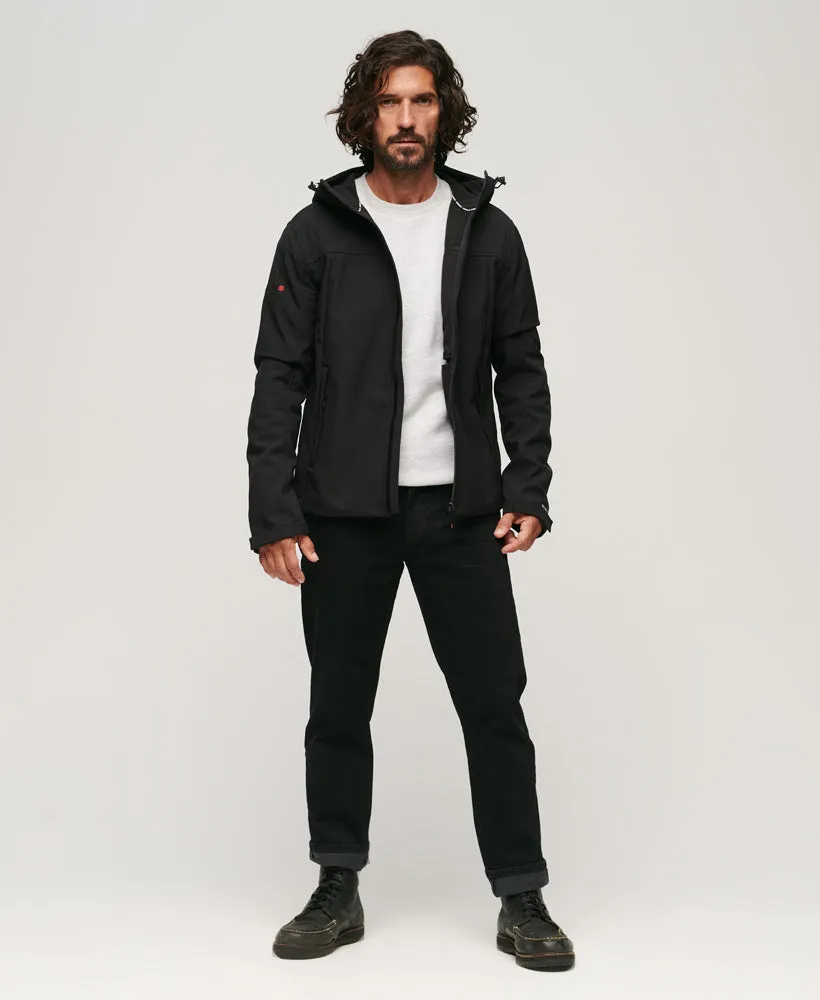 Fleece Lined Softshell Hooded Jacket | Black