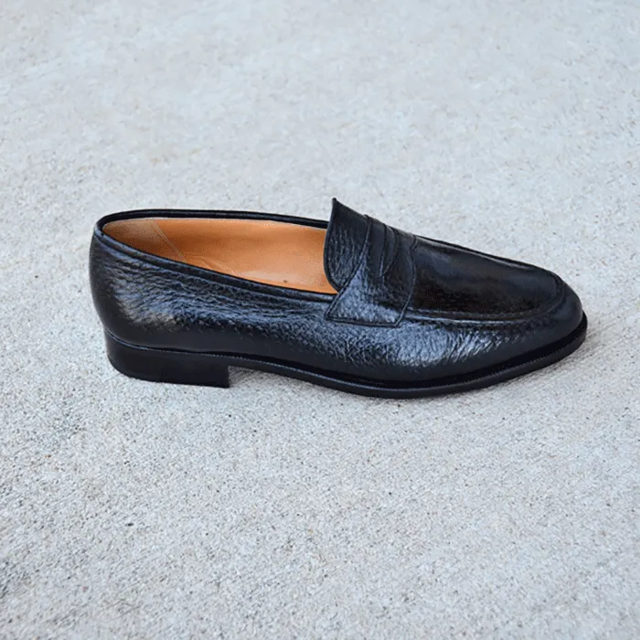 Gravati Pat Peccary Penny Loafer in Black