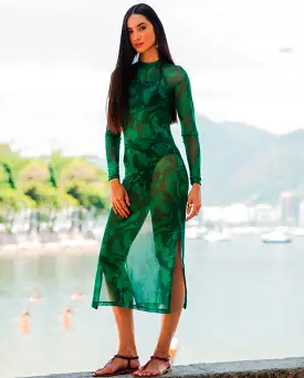 Hall Of Fame Green  Midi Dress