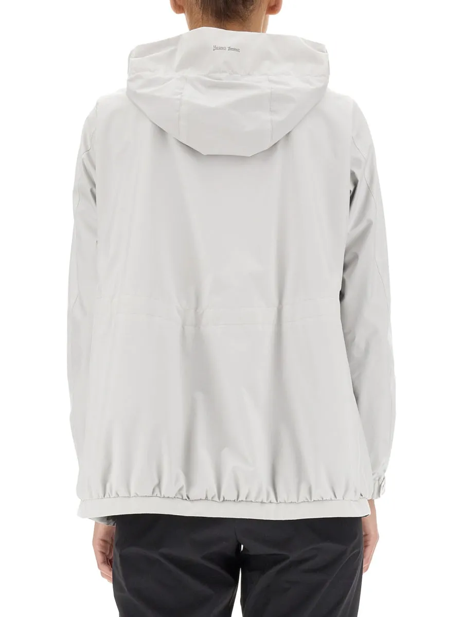 Herno Hooded Zip-Up Cropped Jacket