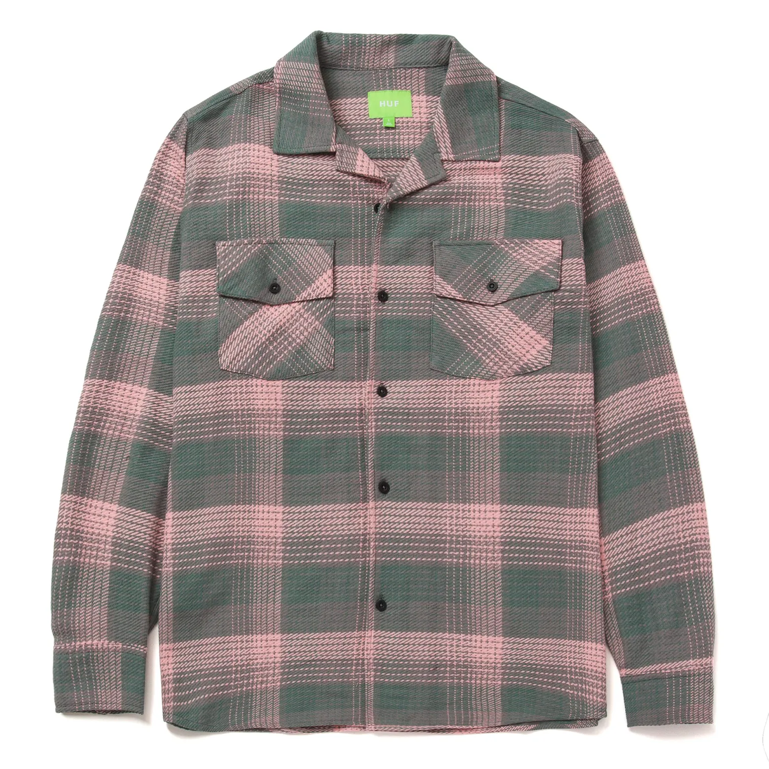 HUF CHEMISE SMASH FLANNEL OVERSHIRT PINK