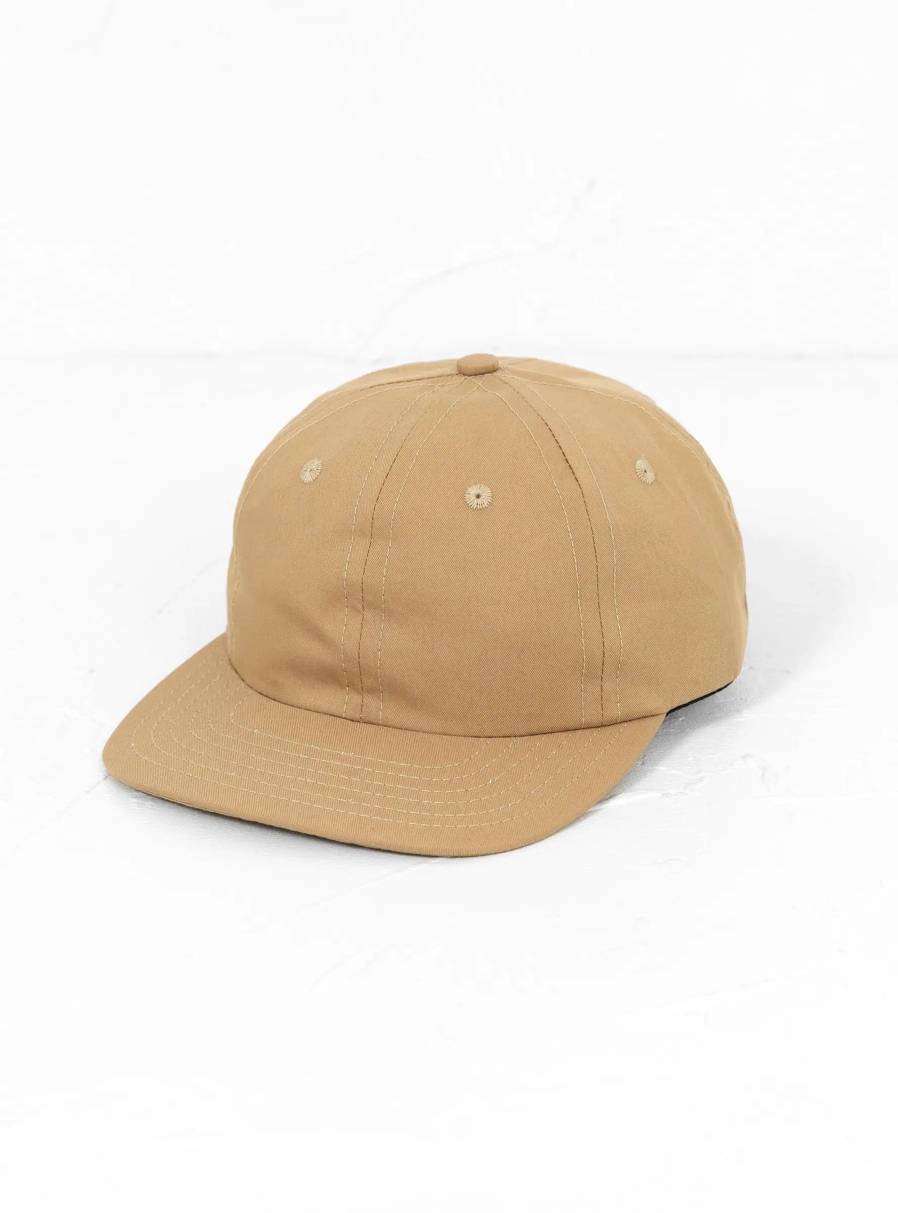 Japanese Cotton Nylon 6 Panel Cap Khaki