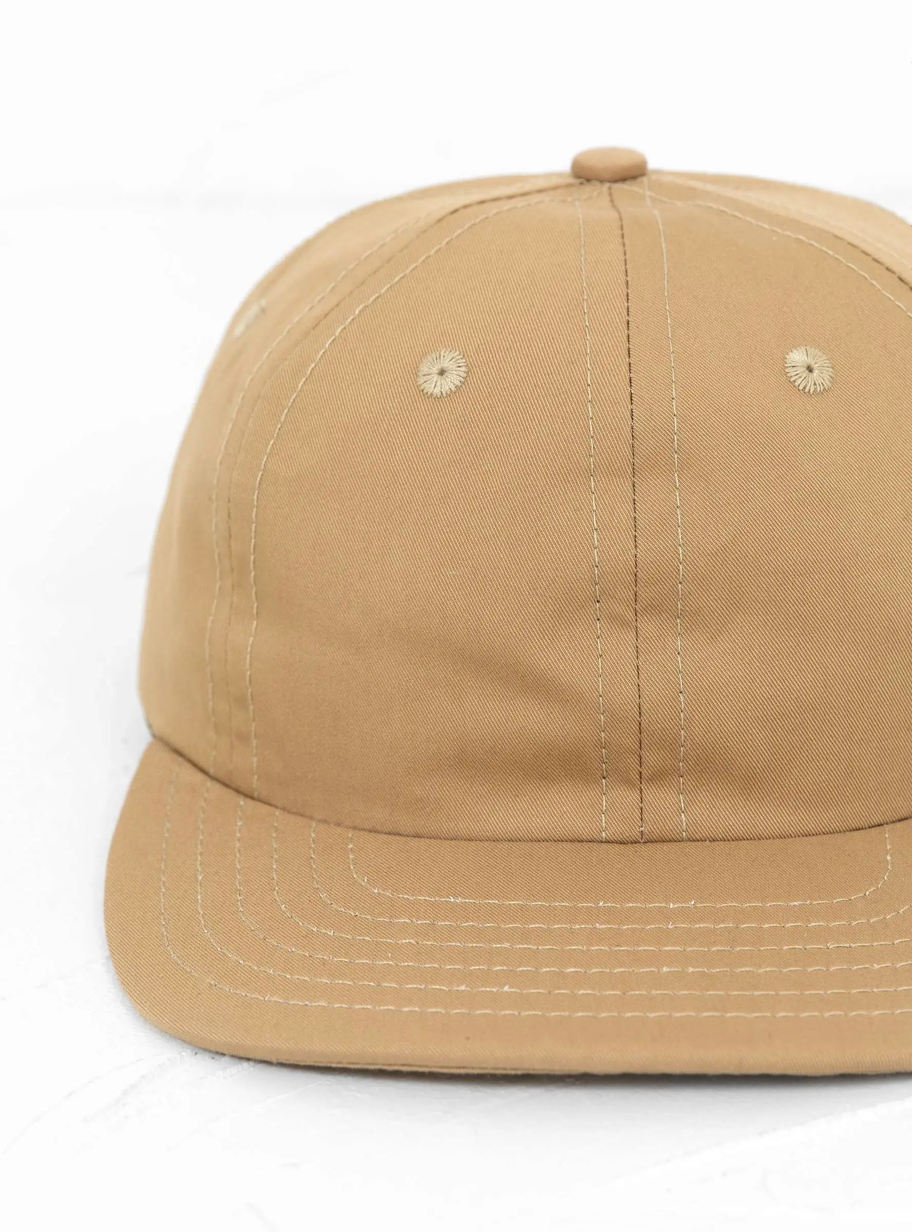 Japanese Cotton Nylon 6 Panel Cap Khaki