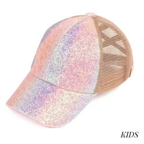 Kids Glitter Criss Cross Trucker Hats