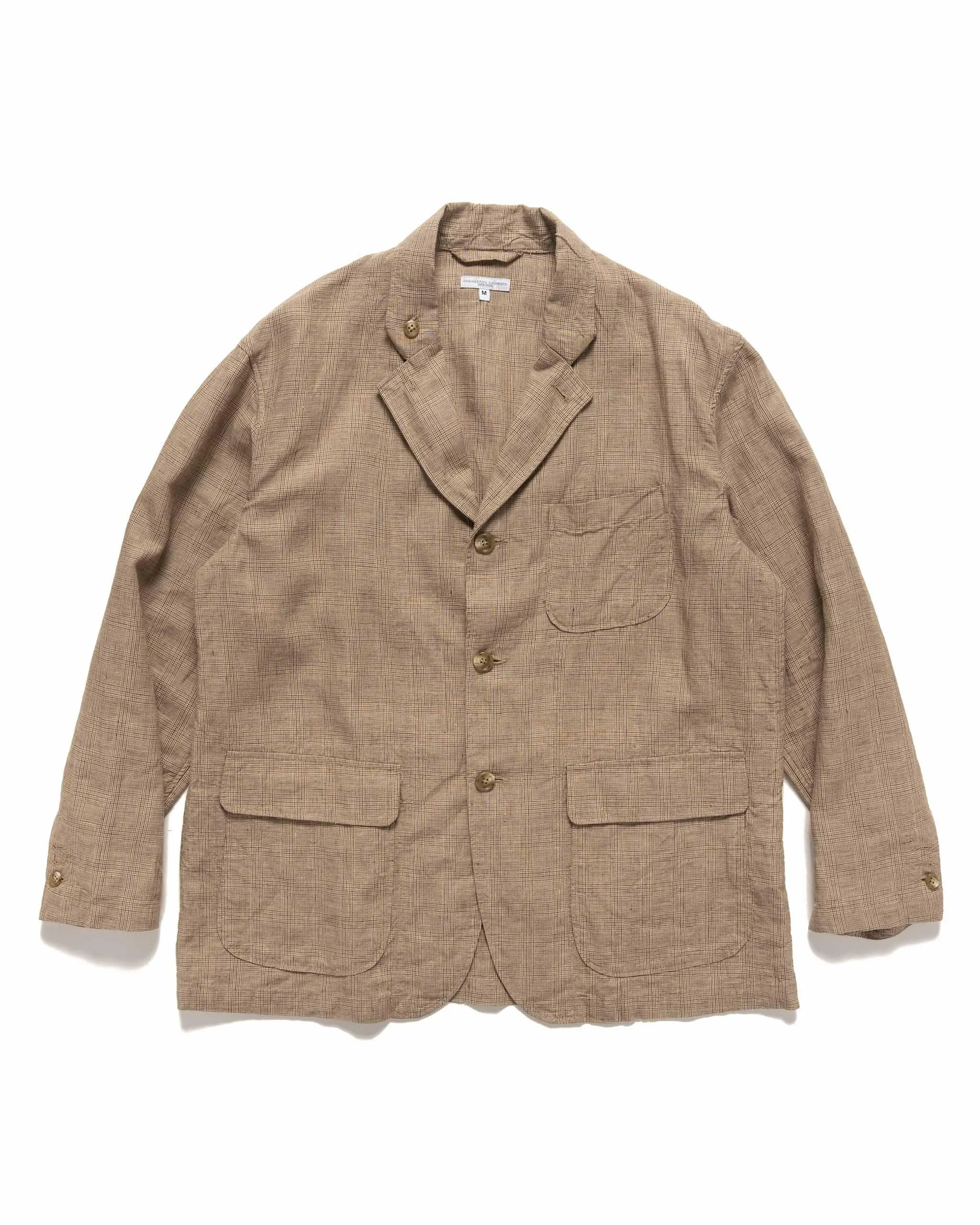 Loiter Jacket Linen Glen Plaid Beige