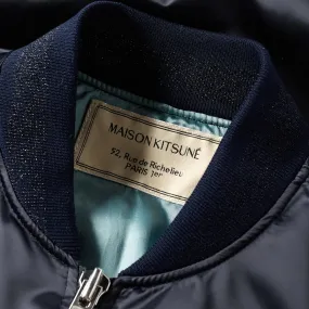 Maison Kitsuné Satin Bomber JacketNavy