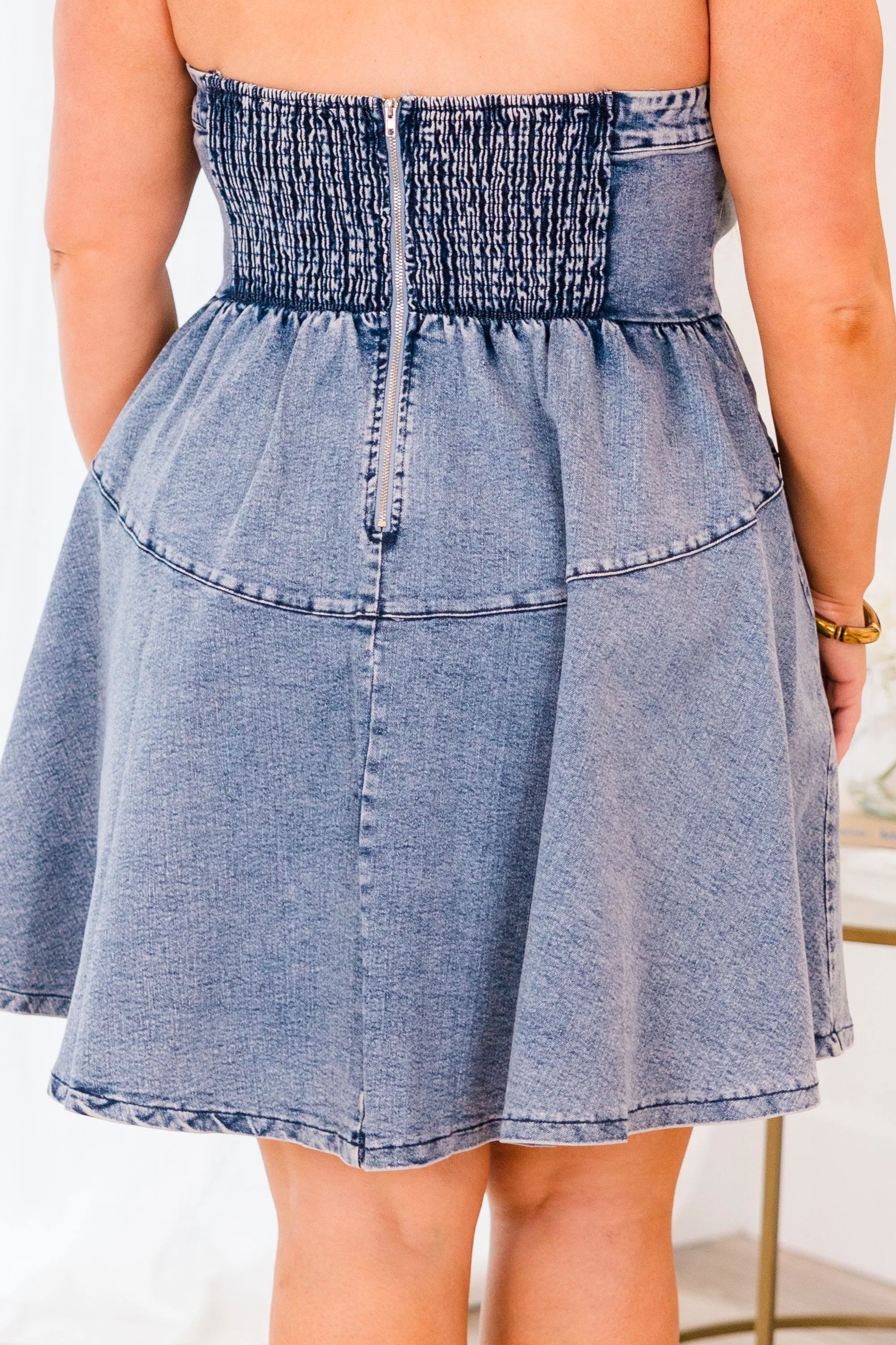 Manifest It Dress, Denim