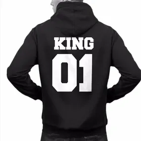 Men Hoodies KING 01 Letter Print Long Sleeve Hooded Top hip hop Blouse Couple Shirt Feida