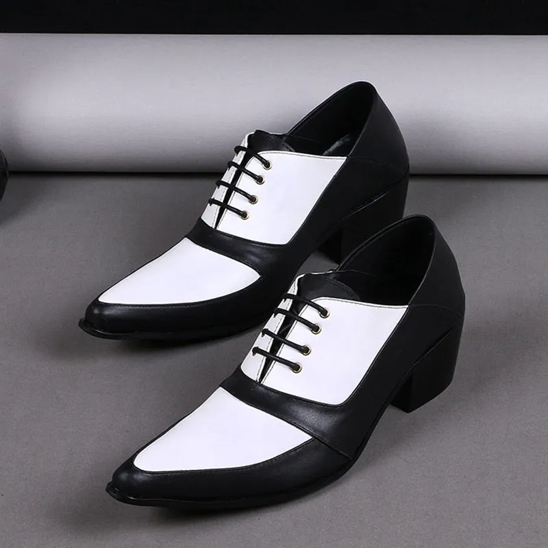 Men's Genuine Leather Pointed Toe Lace-up Business Party Oxford Shoes