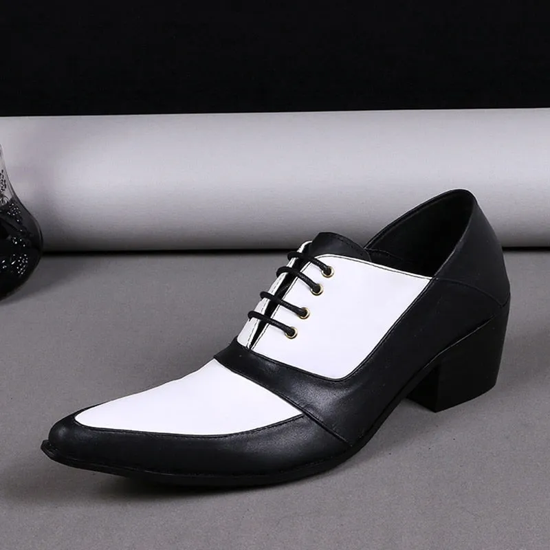 Men's Genuine Leather Pointed Toe Lace-up Business Party Oxford Shoes