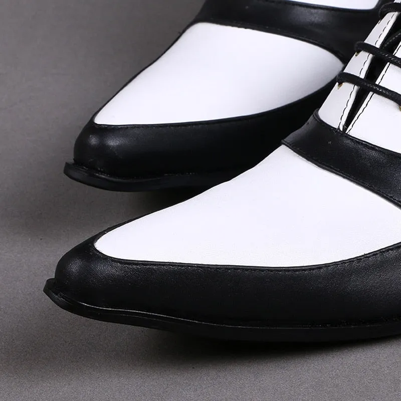 Men's Genuine Leather Pointed Toe Lace-up Business Party Oxford Shoes